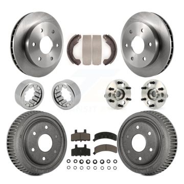 Front Rear Hub Bearing Brake Rotor Pad Shoe Kit (10Pc) For 1992-1994 Chevrolet Blazer 4WD KBB-118982