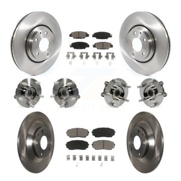 Front Rear Hub Bearings Disc Brake Rotors And Ceramic Pads Kit (10Pc) For Mazda CX-5 KBB-118991