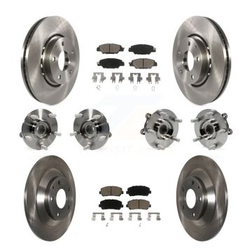 Front Rear Hub Bearings Disc Brake Rotors And Ceramic Pads Kit (10Pc) For Mazda CX-5 KBB-118993