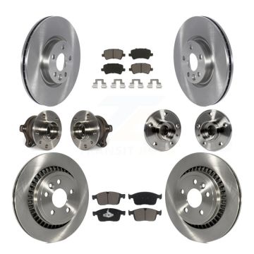 Front Rear Hub Bearings Disc Brake Rotors And Ceramic Pads Kit (10Pc) For Volvo XC60 AWD KBB-118994