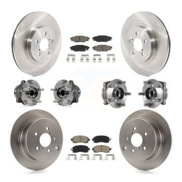 Front Rear Hub Bearing Disc Brake Rotors And Pads Kit (10Pc) For Subaru Crosstrek Impreza KBB-118996