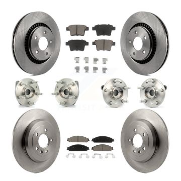 Front Rear Hub Bearing Brake Rotor Pads Kit (10Pc) For Ford Five Hundred Freestyle Taurus KBB-119005