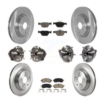 Front Rear Hub Bearings Disc Brake Rotors And Ceramic Pads Kit (10Pc) For Subaru Forester KBB-119007