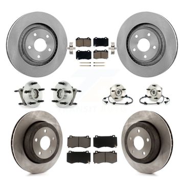 Front Rear Hub Bearing Brake Rotor Pads Kit (10Pc) For 2006-2010 Jeep Grand Cherokee SRT8 KBB-119018