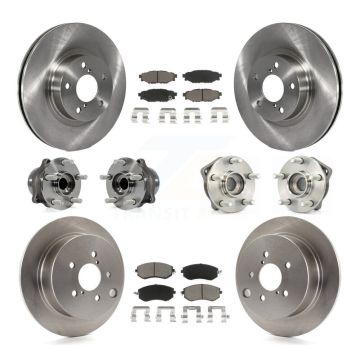 Front Rear Hub Bearing Brake Rotor Pad Kit (10Pc) For Subaru Impreza Limited Base Premium KBB-119024