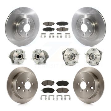 Front Rear Hub Bearing Brake Rotor And Pad Kit (10Pc) For Subaru Outback Forester Impreza KBB-119029
