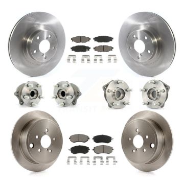 Front Rear Hub Bearing Brake Rotor And Pad Kit (10Pc) For Subaru Impreza Forester Outback KBB-119033