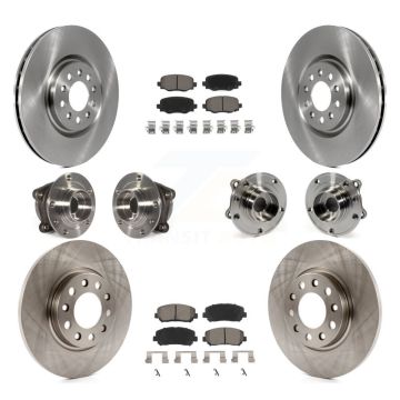 Front Rear Hub Bearing Disc Brake Rotor And Pad Kit (10Pc) For 2015-2017 Chrysler 200 AWD KBB-119046