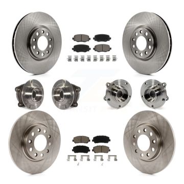 Front Rear Hub Bearing Disc Brake Rotor And Pad Kit (10Pc) For 2015-2017 Chrysler 200 AWD KBB-119048