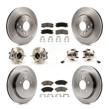 Front Rear Hub Bearing Brake Rotor Pads Kit (10Pc) For Cadillac Seville With Vented KBB-119057