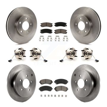 Front Rear Hub Bearing Brake Rotor & Pads Kit (10Pc) For Buick Rendezvous Pontiac Montana KBB-119059