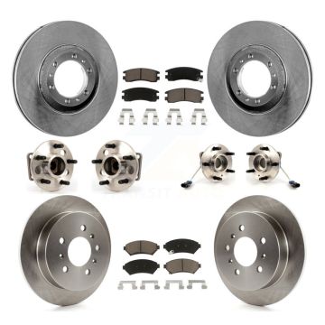Front Rear Hub Bearing Brake Rotor And Pad Kit (10Pc) For Chevrolet Venture Pontiac Buick KBB-119061