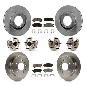 Front Rear Hub Bearing Disc Brake Rotor And Ceramic Pads Kit (10Pc) For Chevrolet Venture KBB-119062
