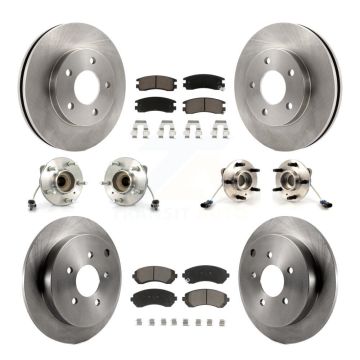 Front Rear Hub Bearing Disc Brake Rotors And Ceramic Pads Kit (10Pc) For Buick Rendezvous KBB-119064