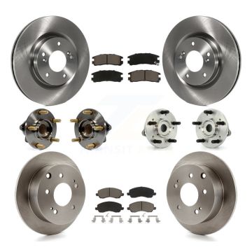 Front Rear Hub Bearing Disc Brake Rotor And Pads Kit (10Pc) For Mitsubishi Eclipse Galant KBB-119067