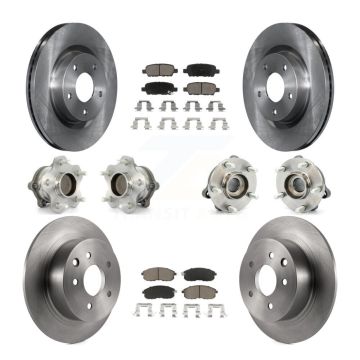 Front Rear Hub Bearings Disc Brake Rotors And Ceramic Pads Kit (10Pc) For Nissan Altima KBB-119079