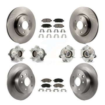 Front Rear Hub Bearings Disc Brake Rotors And Ceramic Pads Kit (10Pc) For Nissan Altima KBB-119080
