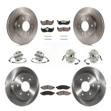 Front Rear Hub Bearing Brake Rotor & Pad Kit (10Pc) For Nissan Pathfinder Armada INFINITI KBB-119091