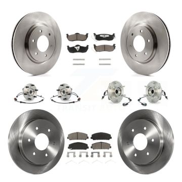 Front Rear Hub Bearing Disc Brake Rotor Pads Kit (10Pc) For 2007 INFINITI QX56 From 04 07 KBB-119093