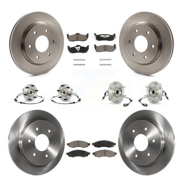 Front Rear Hub Bearings Disc Brake Rotors And Ceramic Pads Kit (10Pc) For INFINITI QX56 KBB-119094
