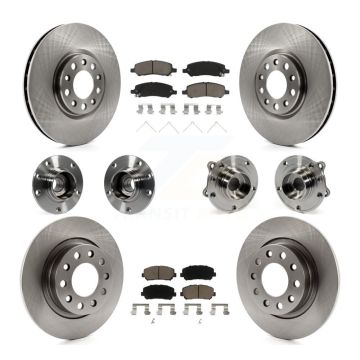 Front Rear Hub Bearings Disc Brake Rotors And Pads Kit (10Pc) For 2013-2016 Dodge Dart KBB-119095
