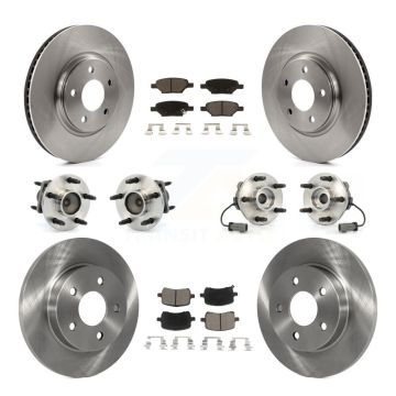 Front Rear Hub Bearing Disc Brake Rotor & Pads Kit (10Pc) For Chevrolet Cobalt Saturn Ion KBB-119098