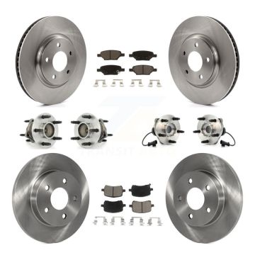 Front Rear Hub Bearing Brake Rotor And Pad Kit (10Pc) For Chevrolet Malibu HHR Pontiac G6 KBB-119100