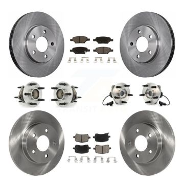 Front Rear Hub Bearing Disc Brake Rotors And Ceramic Pads Kit (10Pc) For Chevrolet Malibu KBB-119102