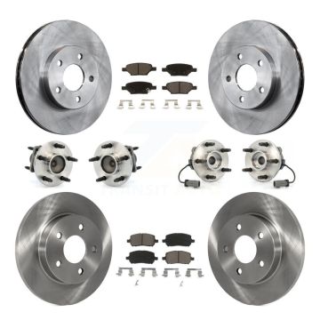 Front Rear Hub Bearings Disc Brake Rotors And Ceramic Pads Kit (10Pc) For Pontiac G5 KBB-119106