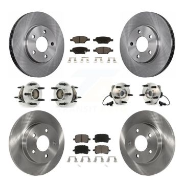 Front Rear Hub Bearing Disc Brake Rotor & Pads Kit (10Pc) For Chevrolet Malibu Pontiac G6 KBB-119108