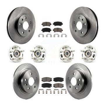 Front Rear Hub Bearing Disc Brake Rotors And Pads Kit (10Pc) For Chevrolet Malibu Limited KBB-119126