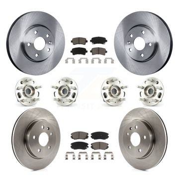 Front Rear Hub Bearing Disc Brake Rotor Pads Kit (10Pc) For Chevrolet Impala Malibu Buick KBB-119127