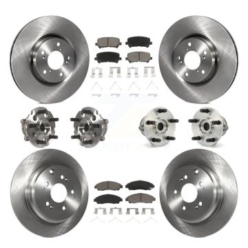 Front Rear Hub Bearing Disc Brake Rotor And Pads Kit (10Pc) For Honda Pilot Acura MDX ZDX KBB-119130