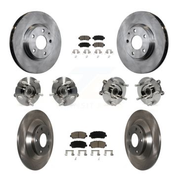 Front Rear Hub Bearing Disc Brake Rotors And Pads Kit (10Pc) For 2013-2015 Mazda CX-5 AWD KBB-119144