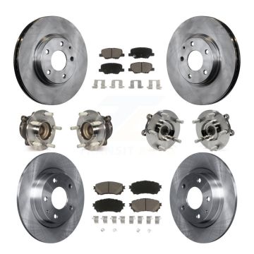 Front Rear Hub Bearing Assembly Disc Brake Rotors And Ceramic Pads Kit (10Pc) For Mazda 6 KBB-119148