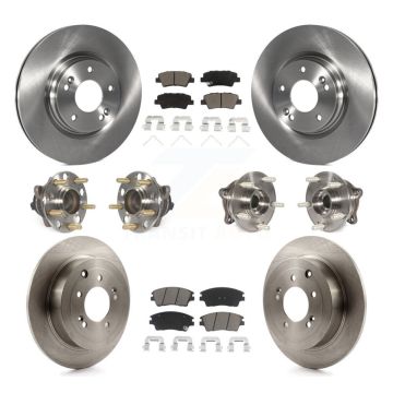 Front Rear Hub Bearing Disc Brake Rotor & Pads Kit (10Pc) For Hyundai Tucson Kia Sportage KBB-119153