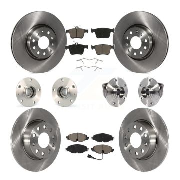 Front Rear Hub Bearing Disc Brake Rotors And Pads Kit (10Pc) For Audi A3 Sportback e-tron KBB-119175