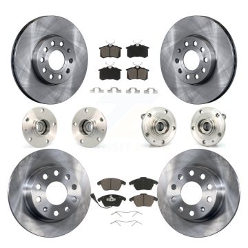 Front Rear Hub Bearing Disc Brake Rotor And Ceramic Pads Kit (10Pc) For Volkswagen Beetle KBB-119181
