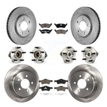 Front Rear Hub Bearing Brake Rotor Pad Kit (10Pc) For Dodge Grand Caravan Chrysler Town & KBB-119197