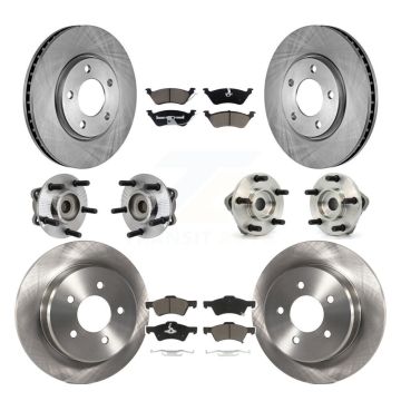 Front Rear Hub Bearing Brake Rotor Pad Kit (10Pc) For Dodge Grand Caravan Chrysler Town & KBB-119200
