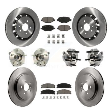 Front Rear Hub Bearing Disc Brake Rotor Pad Kit (10Pc) For Ford Taurus Police Interceptor KBB-119201