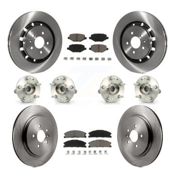 Front Rear Hub Bearing Brake Rotor & Pads Kit (10Pc) For Ford Explorer Police Interceptor KBB-119202