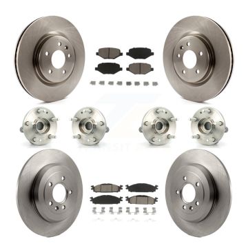 Front Rear Hub Bearings Disc Brake Rotors And Ceramic Pads Kit (10Pc) For Ford Explorer KBB-119203