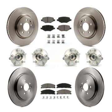 Front Rear Hub Bearing Disc Brake Rotors And Pads Kit (10Pc) For 2013 Ford Explorer Sport KBB-119208