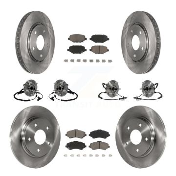 Front Rear Hub Bearing Brake Rotor Pad Kit (10Pc) For Dodge Grand Caravan Chrysler Town & KBB-119209