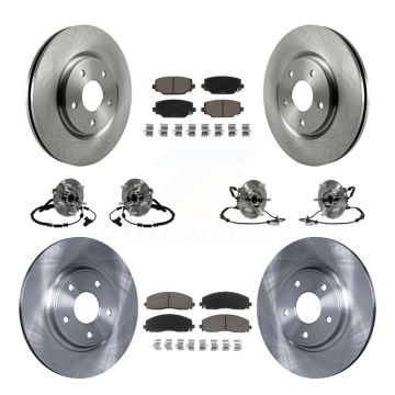 Front Rear Hub Bearing Brake Rotor Pad Kit (10Pc) For Dodge Grand Caravan Chrysler Town & KBB-119210