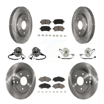Front Rear Hub Bearing Disc Brake Rotor And Ceramic Pads Kit (10Pc) For Volkswagen Routan KBB-119211