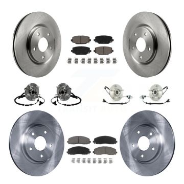 Front Rear Hub Bearing Disc Brake Rotor And Ceramic Pads Kit (10Pc) For Volkswagen Routan KBB-119212