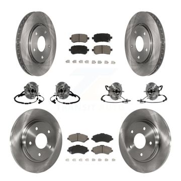 Front Rear Hub Bearing Brake Rotor Pad Kit (10Pc) For Dodge Grand Caravan Chrysler Town & KBB-119214