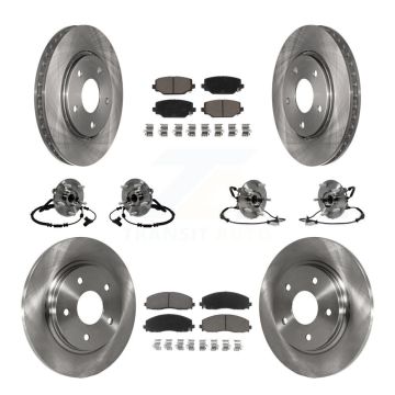 Front Rear Hub Bearings Disc Brake Rotors And Pads Kit (10Pc) For Dodge Grand Caravan KBB-119215